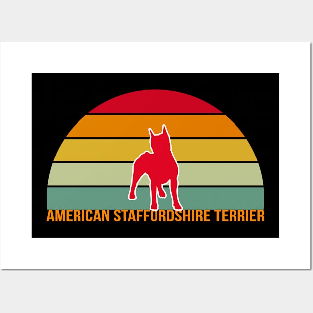 American Staffordshire Terrier Vintage Silhouette Wall Art by seifou252017